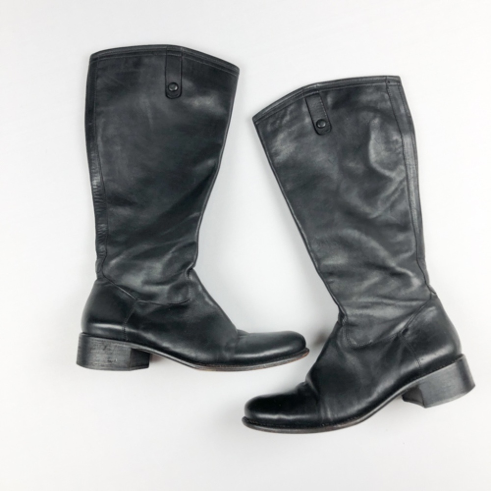 Corso Como Black Tall Leather Riding Boots size 11